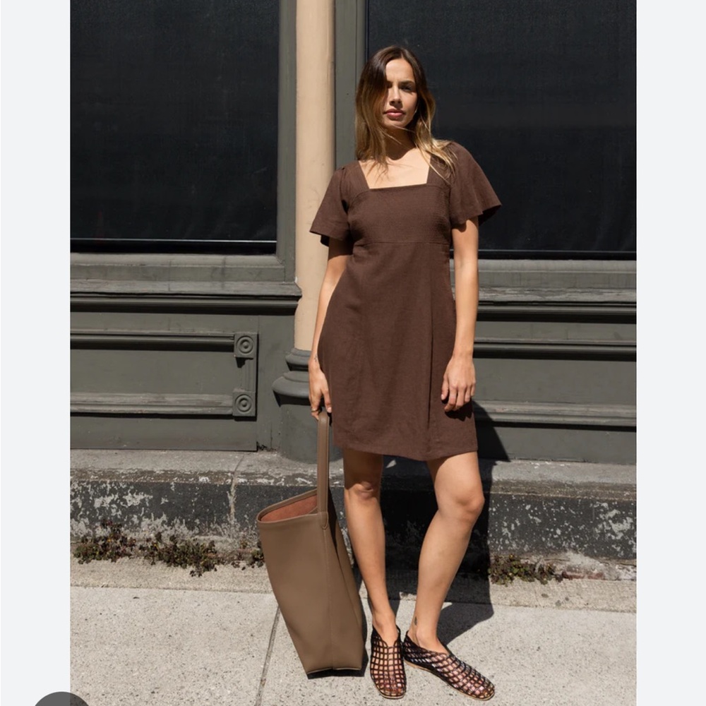 OAK + FORT Brown Mini Dress